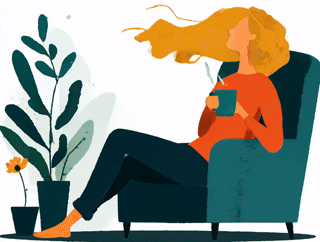 Frau mit Tasse